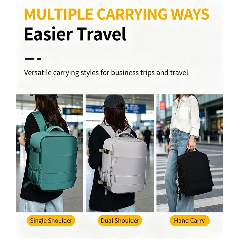 40×30×20CM Lightweight Travel Backpack Large‑Capacity Carry‑On Luggage for Budget Airline Weekend Trips