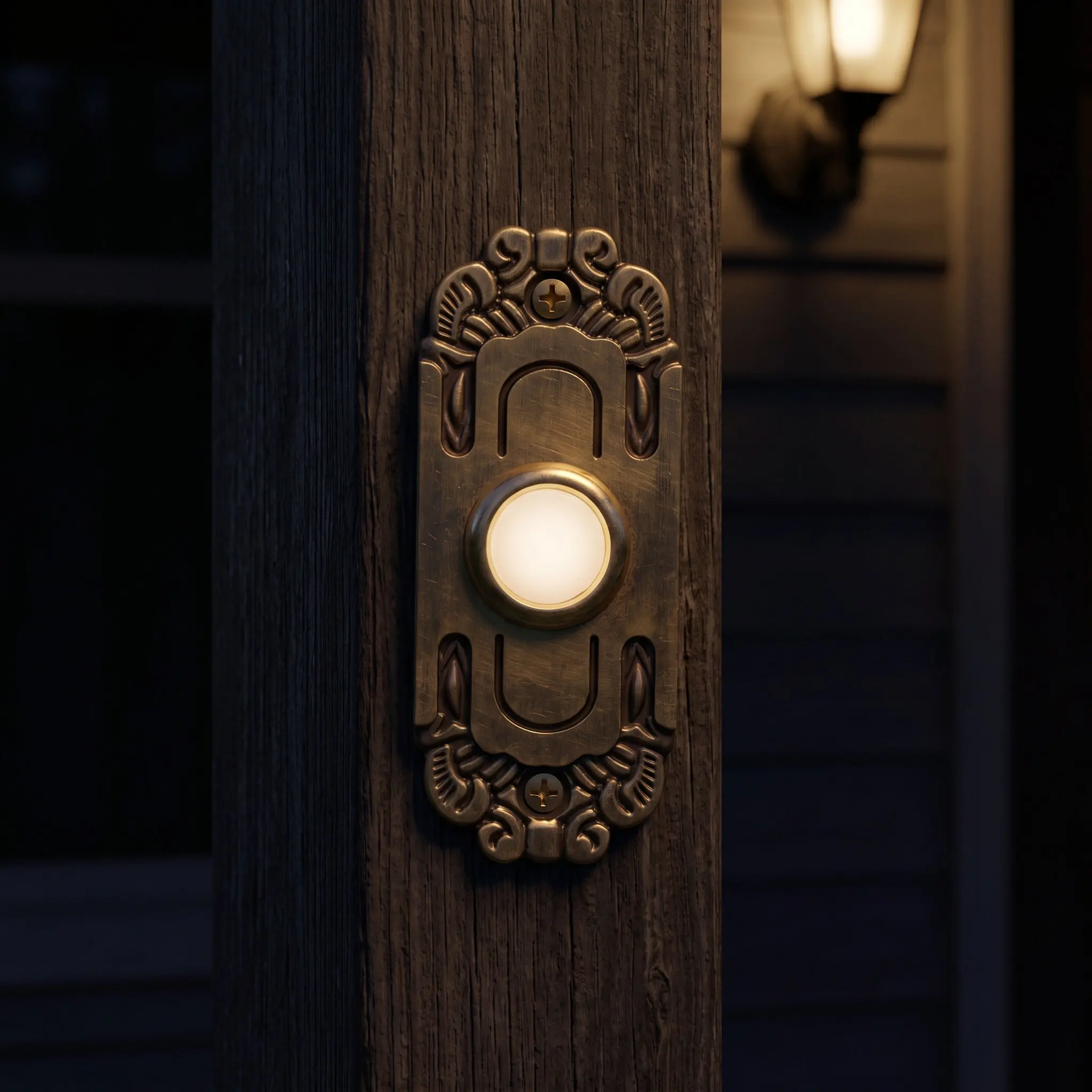 Doorbell Button Replacement Push Vintage Exit Halloween Christmas New Year Wired Retro Gold Lighted Front Garage