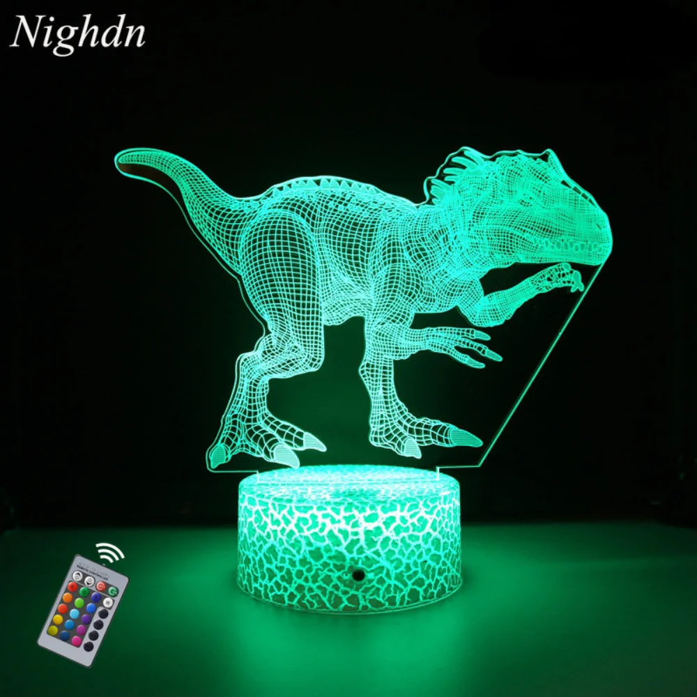 3D Dinosaur Night Light for Boys Room 7 Color ChangesRemote Control, LED Illusion Night Lamp T Rex Dino Toys Gifts for Kids