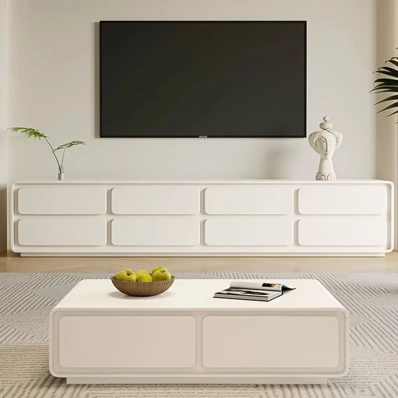 Living Room Tv Cabinet Fireplace Consoles White Modern Tv Stand Wooden Mid Century Muebles De Salon Luxury Interior Furniture