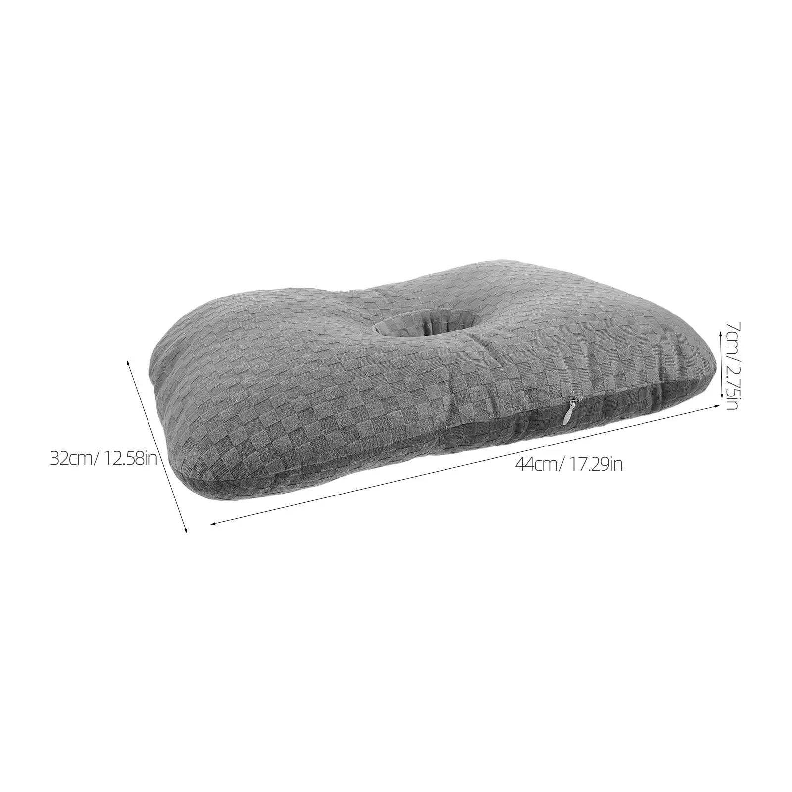 Grey Side Sleeping Ear Pillow Hollow Center Cushion Ear Piercing Protection Recovery Soft Skin Friendly Spa Home Use Breathable