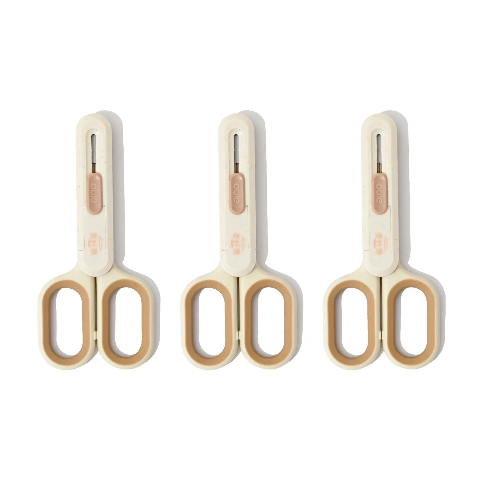 مجموعة بسيطة من القش سكين فني مقص من الفولاذ المقاوم للصدأ اثنين في واحد مقص مكتب منزلي محمول متعدد الوظائف #6