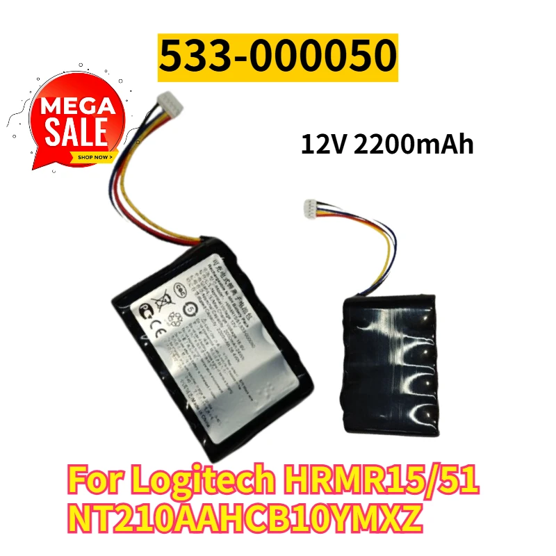 

12V 2200mAh Battery 533-000050 for Logitech HRMR15/51 NT210AAHCB10YMXZ