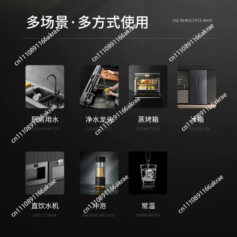 Stainless steel kitchen bubble water dispenser built-in wall embedded drinking hot and cold with bubbles