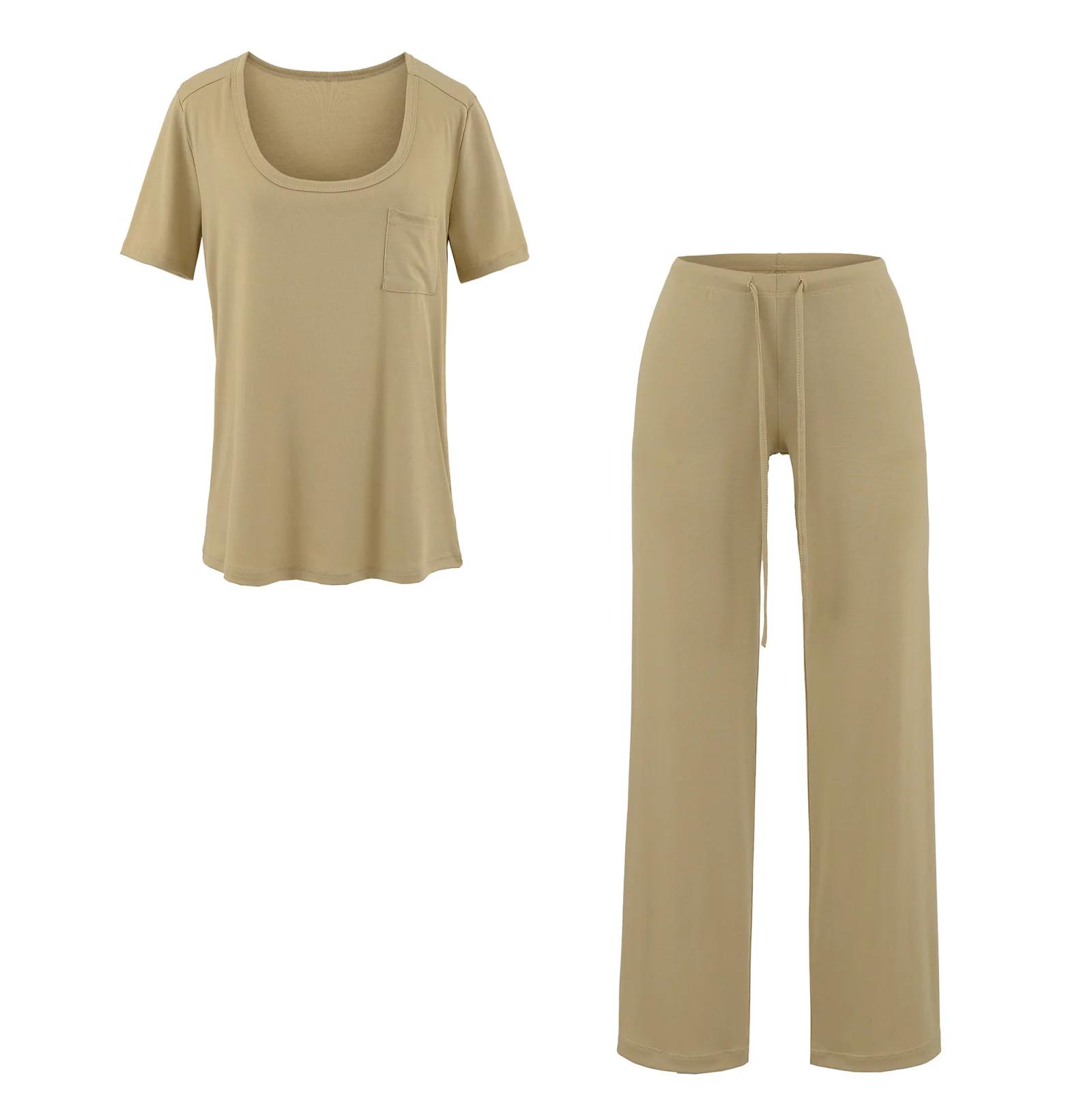 Cseta de Manga Corta Hoada Estilo Urbano para Mujer, Plones Casus con Cintura Baja y Cordón Ajustable, Moda Veran...