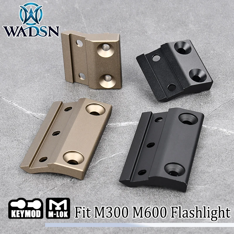 

WADSN Scout Light Mount M300 M600 Surefir Tactical Flashlight Offset Adaptive Base Metal Hunting Accessory for Mlok Keymod s mr