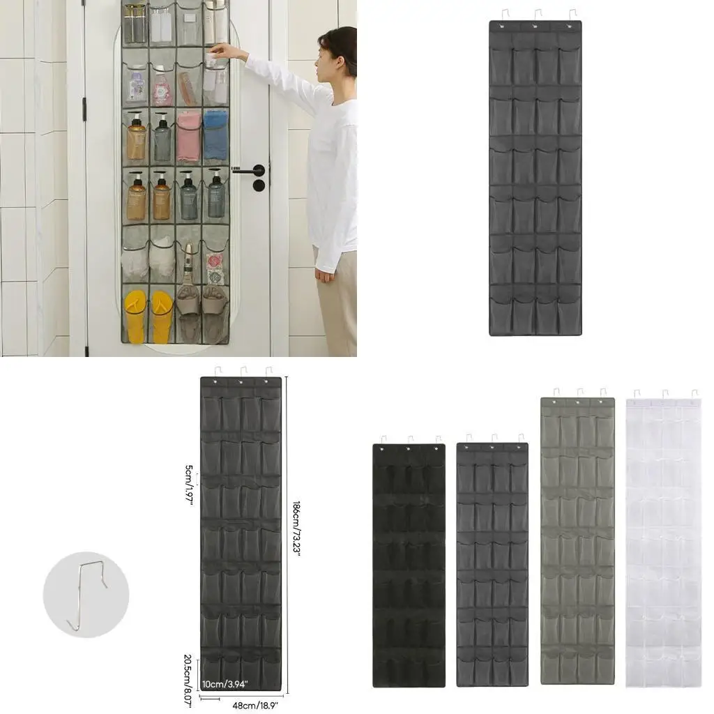 

652F Shoe Over the Door Hanging Shoe Rack for Closet Door Storage Holder with 24/28 Pockets for Women Men Sneakers