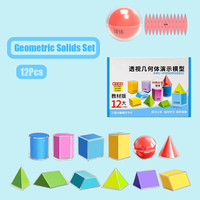 1Set Transparent Geometry Demonstration Models 3D Shapes Visual Teaching Aids for Classroom Educational Tools