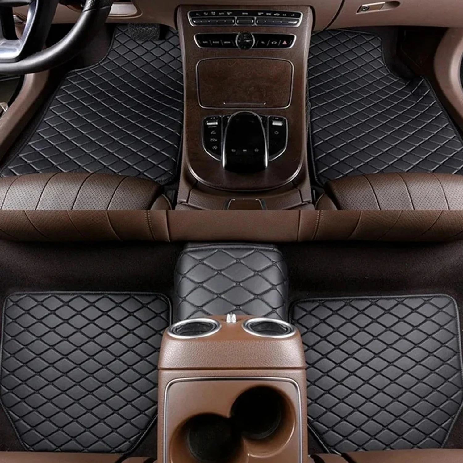 5 pcs Waterproof Leather Car Floor Mats Universal Auto Foot Pad Protector Automobile Interior Carpet Accessories Interior