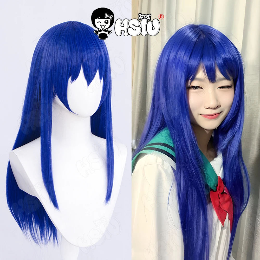 Teruhashi Kokomi Cosplay Wig Anime Saiki Kusuo Cosplay Wig HSIU 60CM ink blue Long hair Heat Resistant Synthetic Wig+Wig Cap