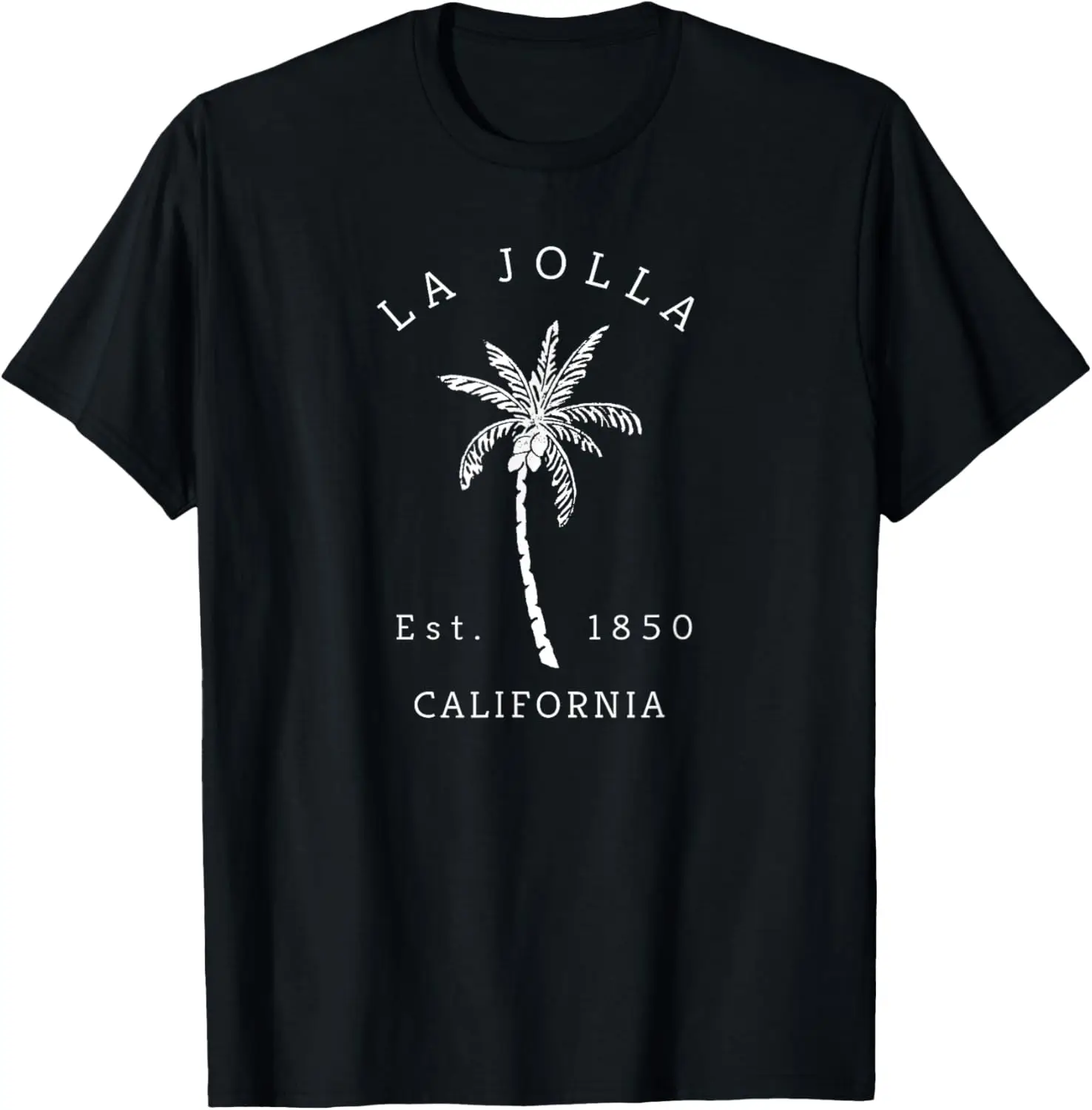 Retro Cool La Jolla California Palm Tree Graphic Novelty Art T-Shirt