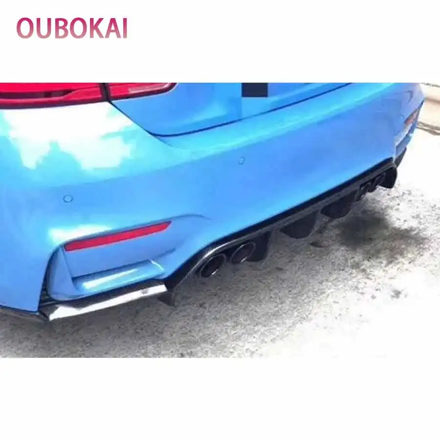For BMW 3 Series F30 F35 AN Surrounded Carbon Fiber Car Rear Bumper Diffuser Rear Splitters Spoiler Back lip Body Kit