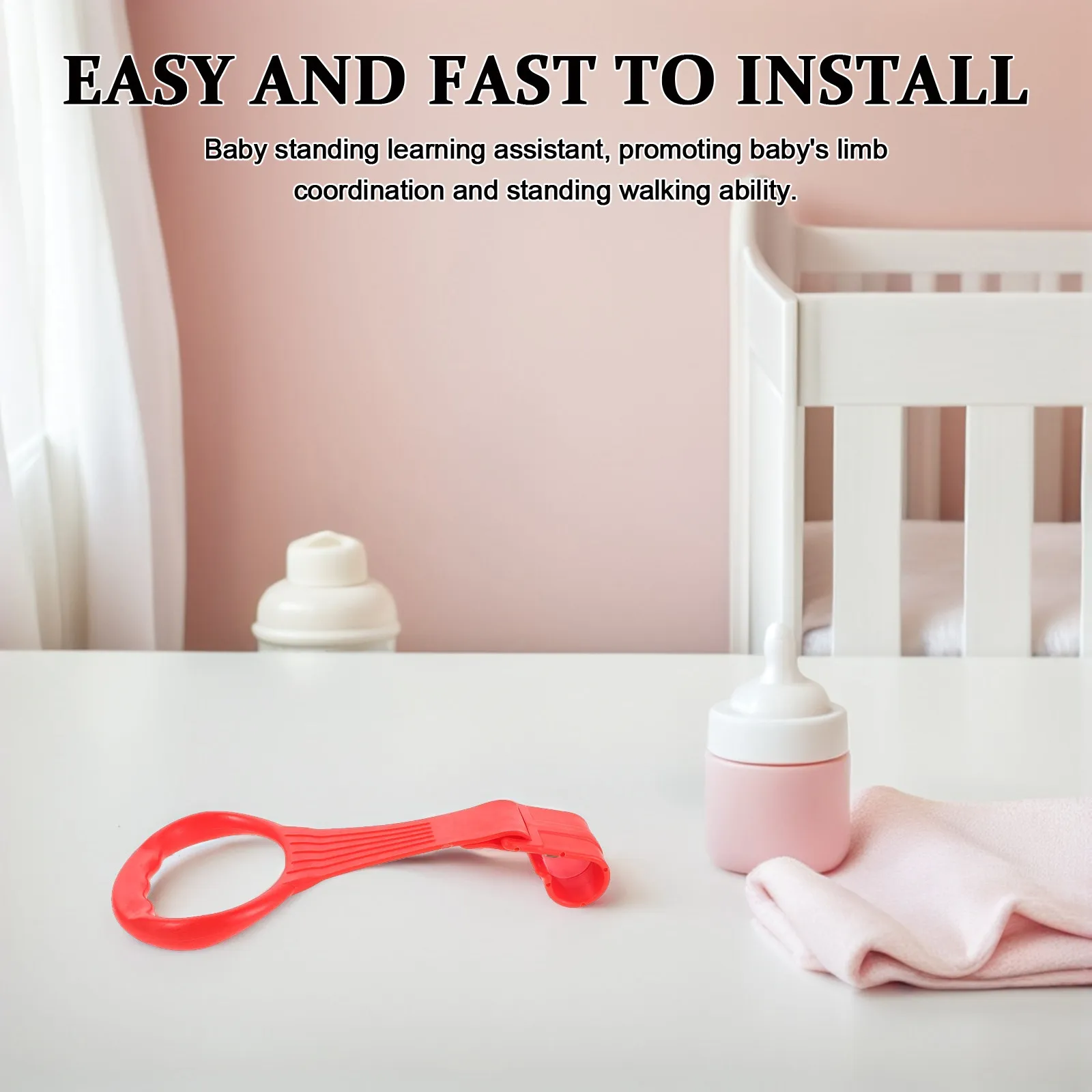 

8Pcs Baby Standing Rings Safe Grip Pull Up Handles for Crib Playpen Walking Training Infant Support Accessories