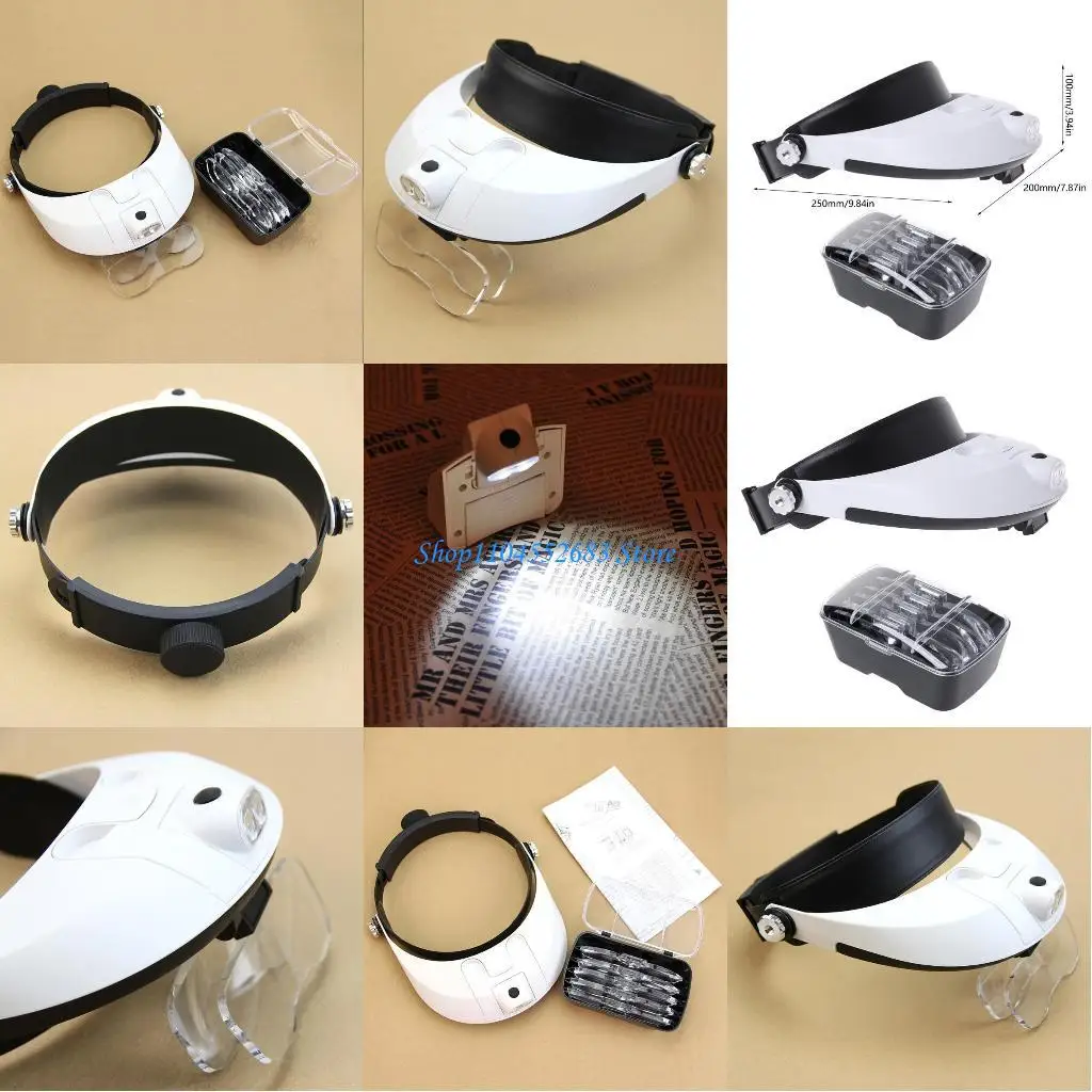 

Y6GD LED Lamp Light Headband Headset for Head Jeweler Magnifier Glass Loup