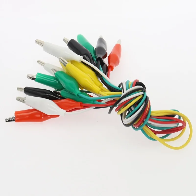 10Pcs Alligator Clips Electrical DIY Test Leads Alligator Double-ended Crocodile Clips Roach Clip Jumper Wire Battery