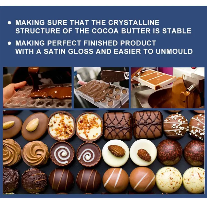 8Kg/15Kg Chocolate Melt Machine With Vibration Table Food Grade Chocolate Tempering Molding Machine Free Shipping