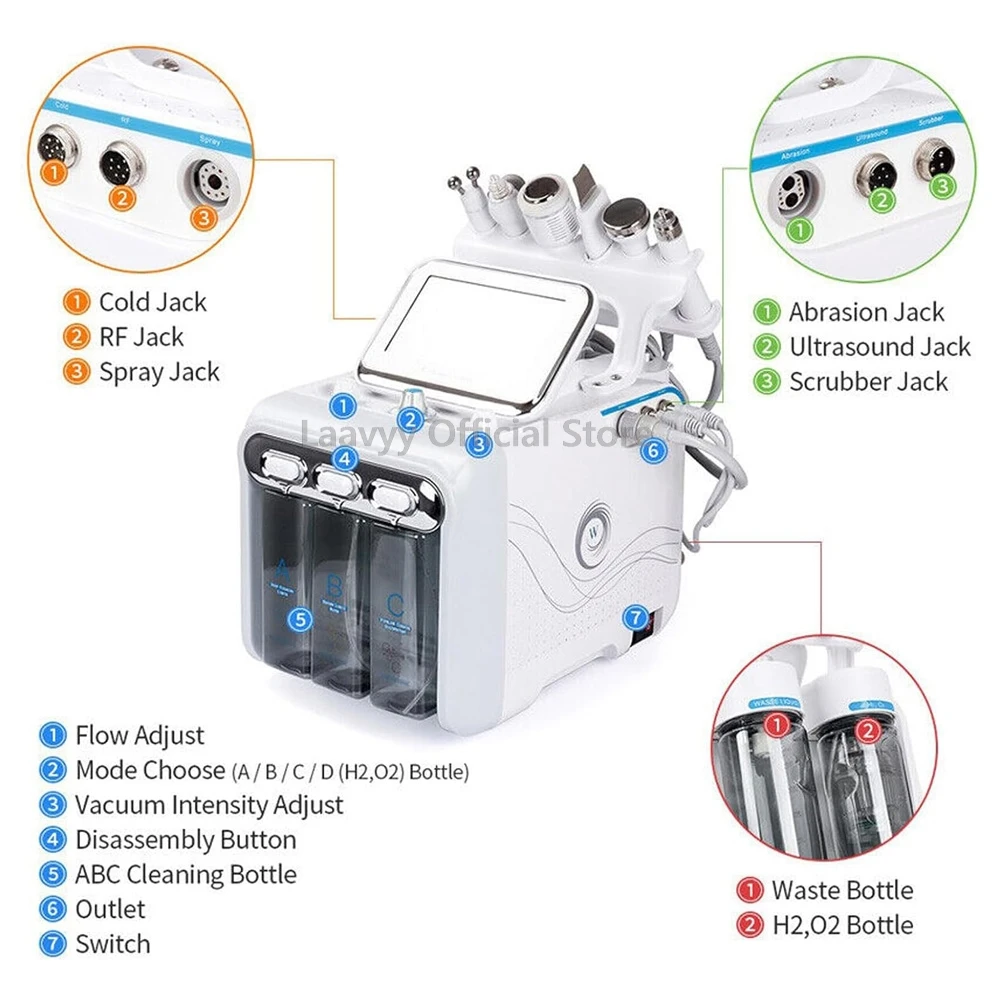 Hydrogen Oxygen Facial Machine Deep Cleansing RF Lifting Tightening Blackhead Removal Skin Care Water Dermabrasion Beauty Device