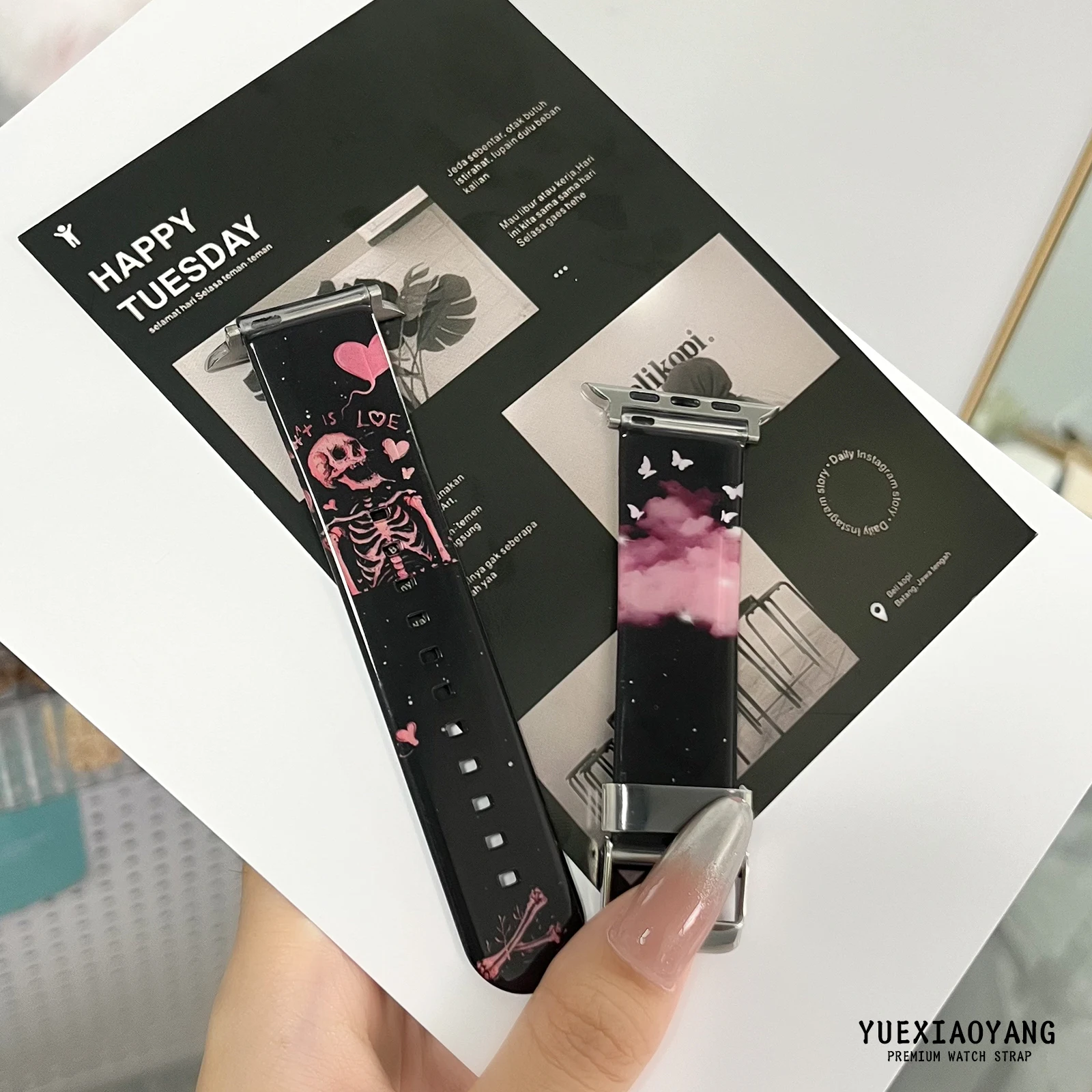 Przezroczysty czarny pasek do Apple Watch 10 9 8 7 Wymienna bransoletka do iWatch 46mm 42mm 41mm 40mm