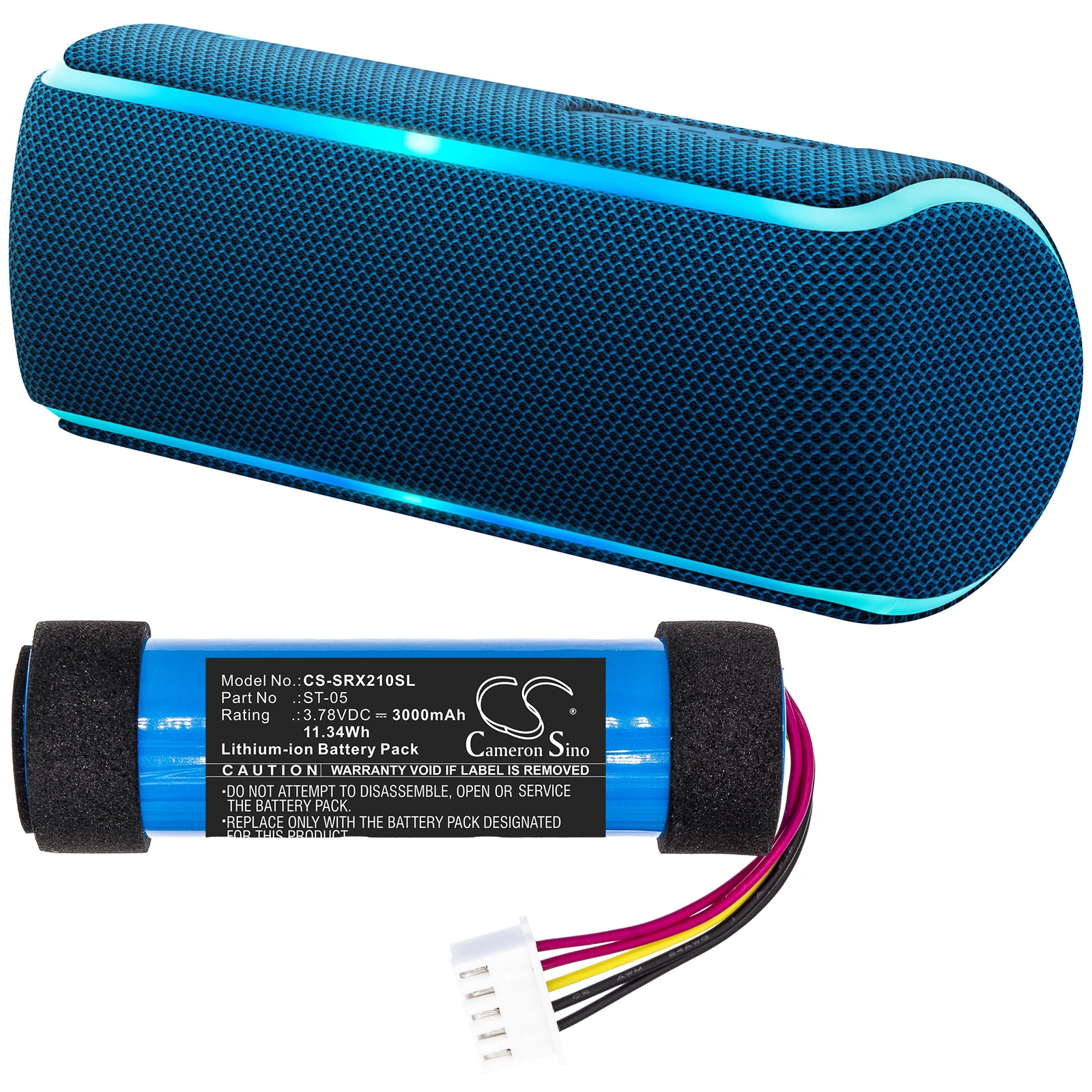 Speaker Battery For Sony ST-05  ST-05S SRS-XB21 Capacity 3000mAh / 11.34Wh Color Blue Type  Li-ion Volts  3.78V  N.W  51.4g