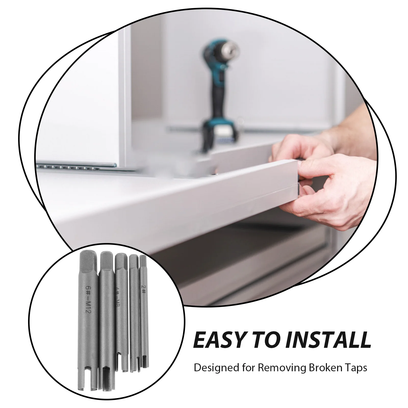 

1Set Screw Extractor Kit Stripped Broken Damaged Screw Remover Tool Heavy Duty Bolt Extractor for Home Repair DIY Projects