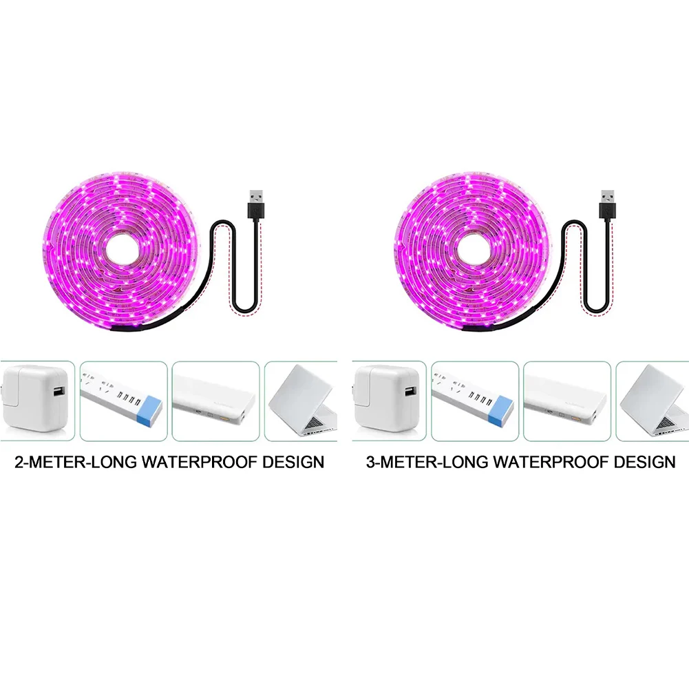 كامل الطيف USB تنمو شرائط مصباح مقاوم للماء تزايد مصباح مصباح الطيف الكامل للنباتات الزهور الدفيئة المائية #2