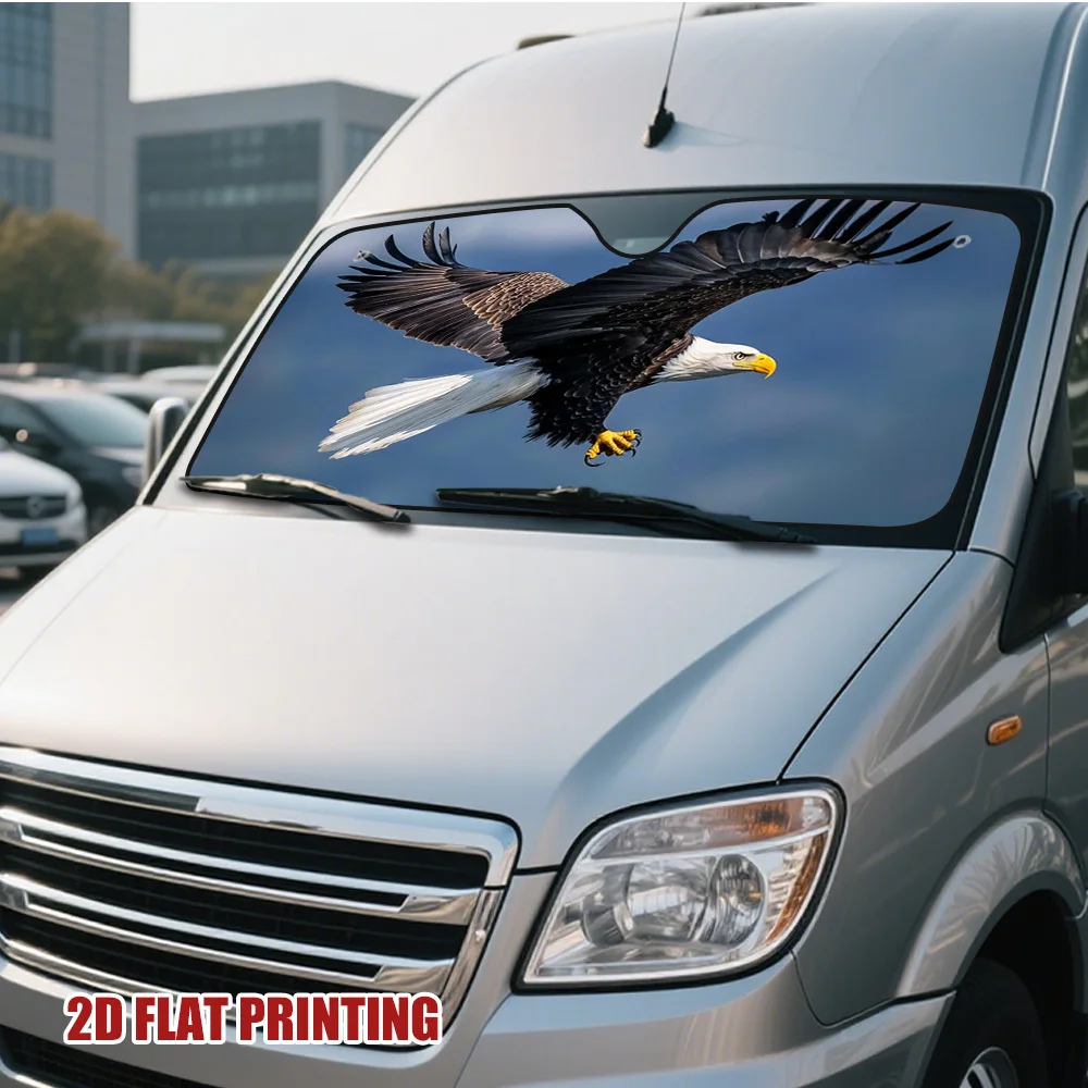1pc Majestic Bald Eagle in Flight Car Sun Visor 2D Flat Printing, Reduces Glare Enhances Comfort Fit for All Vehicles