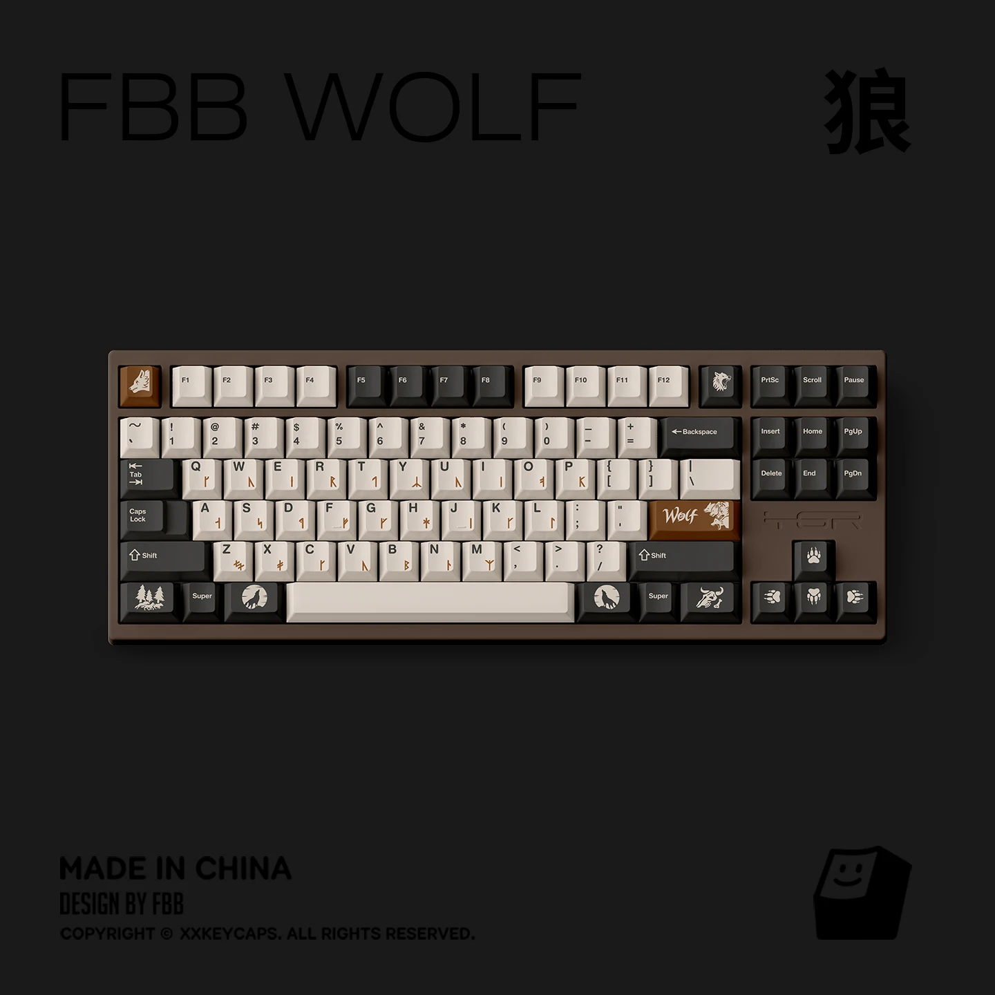 Wolf Style PBT Keycaps 145pcs for 60/84/98/100/108 Keyboard