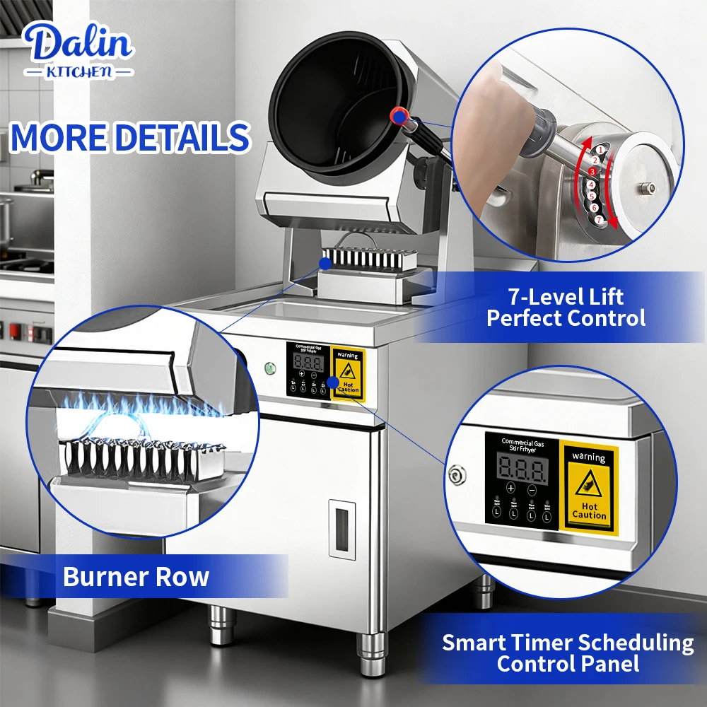 Factory Hot Selling High Quality Automatic Cooking Machine Robot Wok Stir Fry Commercial Kitchen Equipment 304 with Sink