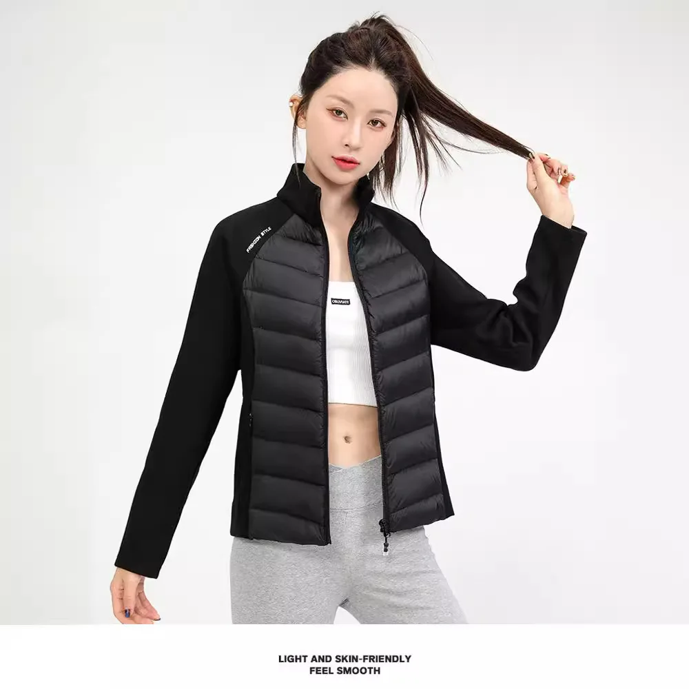 Lekka damska kurtka puchowa New Sle ular do jazdy na nartach, biegania, wspinaczki górskiej, jogi, fitnessu, ciepła kurtka z wewnętrznym ociepleniem.