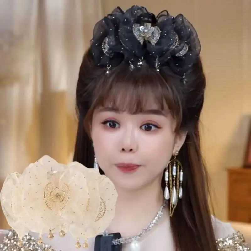 

Fashion Sweet Mesh Hairpin Temperament Elegant Women Fairy Mesh Bubble Hair Claw Clip Princess Headdress Female Hair Accessories