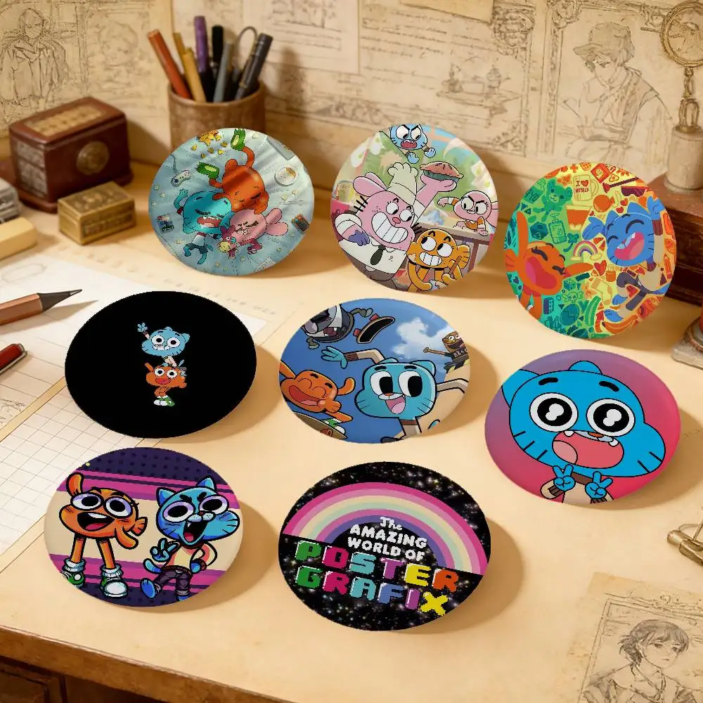 Cartoon The A-Amazing Gumbal Exquisite Tinplate Brooches Sleek Badge Lapel Pins For Bag Accessories Practical Souvenir Gifts