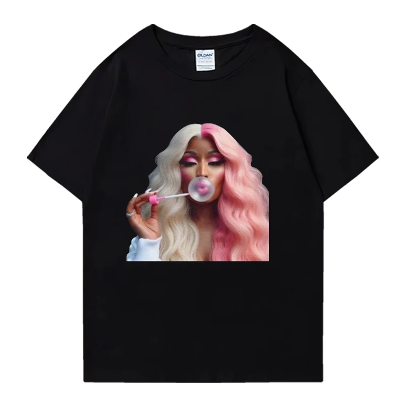 

Hot sale Nicki Minaj Cute T-Shirt 2024 Unisex vintage Hip Hop Oversized streetwear Men Women 100% Cotton short sleeve T shirts