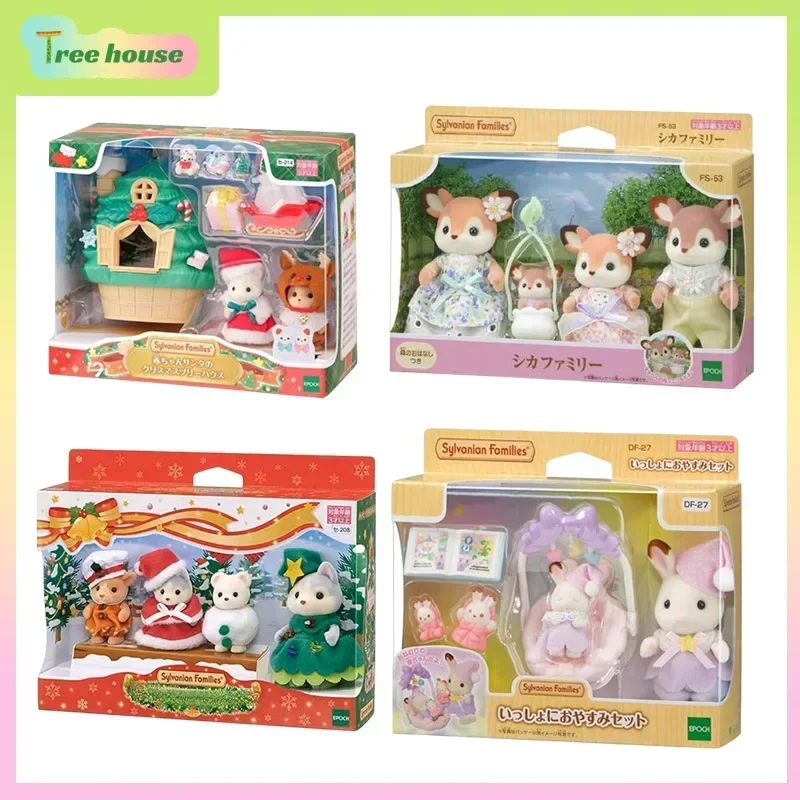 

SYLVANIAN FAMILIES Рождественская карамель для собаки, снега, леопарда, T 2004, Sylvanian Cradle Goodnight Rabbit Deer Family, подарок на Хэллоуин