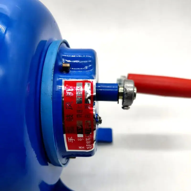 Small Hand Crank Manual Blower Blue Steel Portable Air For BBQ Outdoor Camping Cooking Fire Bellows No Electricity Needed