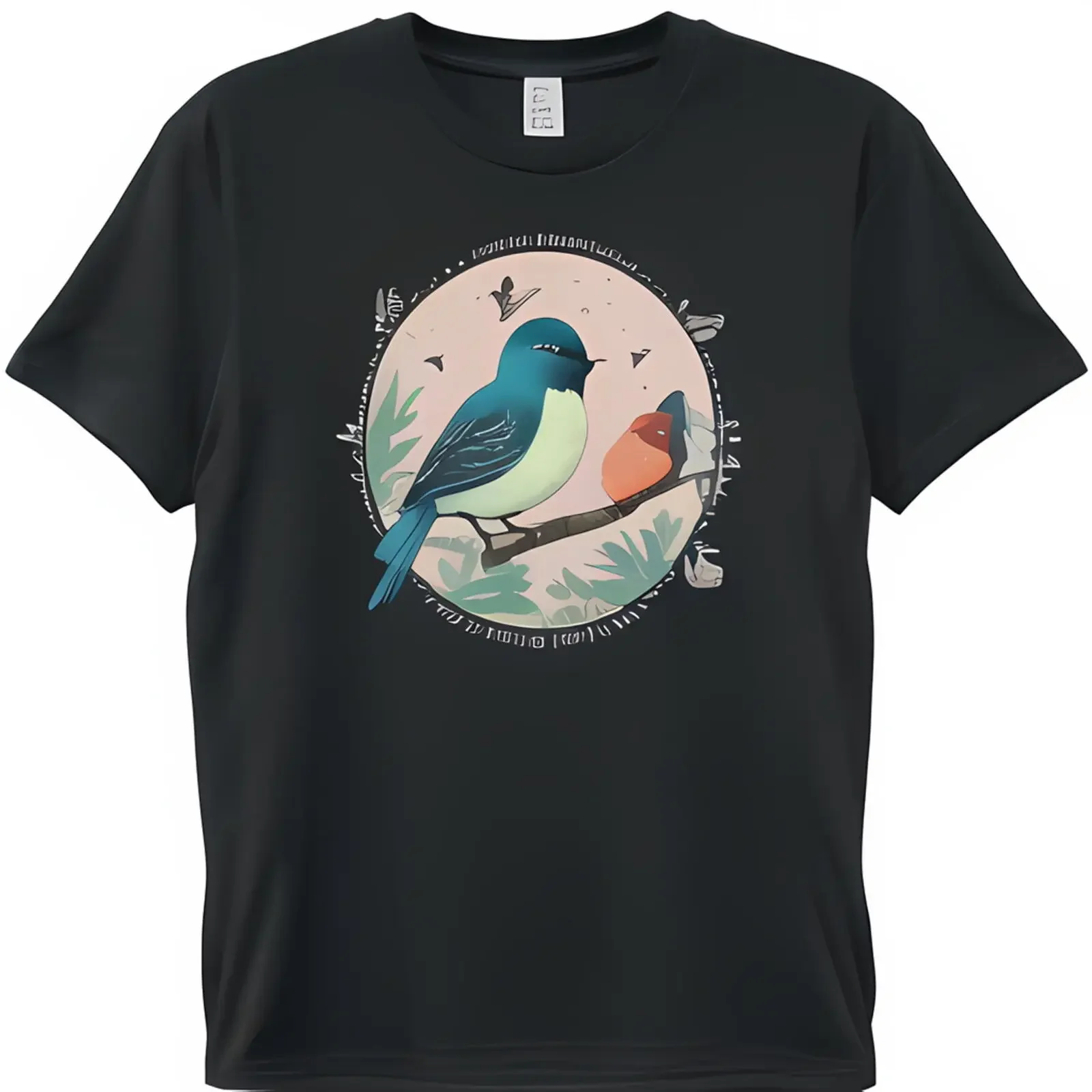 Vintage Style 30 Years of Friendship Birds T-Shirt in Black Nostalgic Design