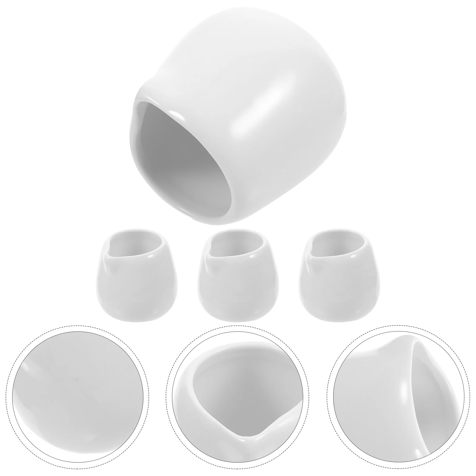 

4 Pcs Mini Ceramic Milk Cup Gravy Jug Dipping Cups Boats Small Sauce Bowl Ceramics Pitcher Travel