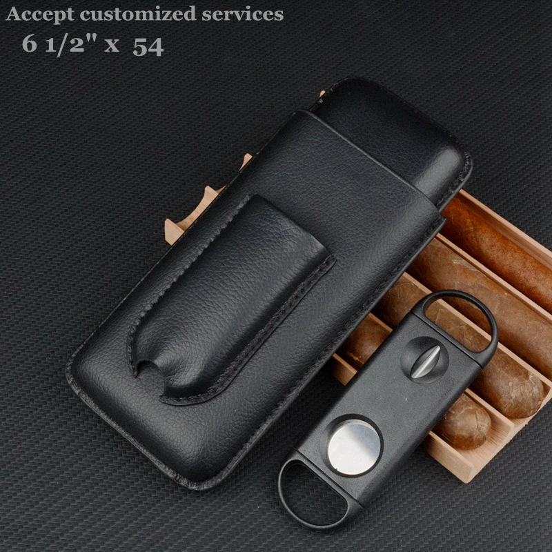 

Кожаный чехол для сигар, длинный держатель для сигар, мини-чехол для путешествий, 3 трубки с резаком, коробка для черного табака, отличная фотография, распродажа
