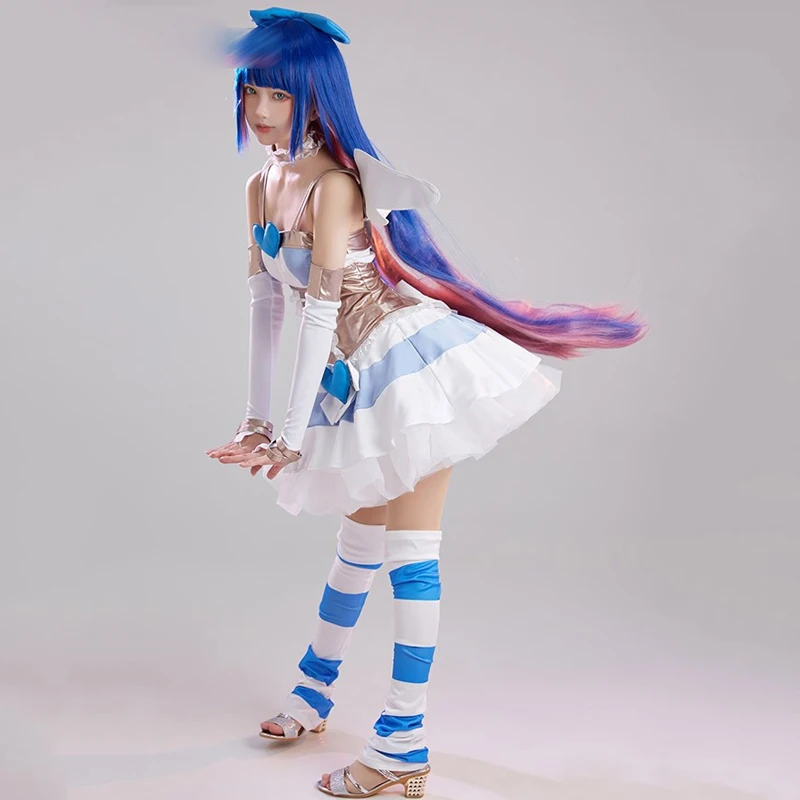 Anime Panty Stocking with Garterbelt Cos Stocking Cute sweet Blue women transformation costume A