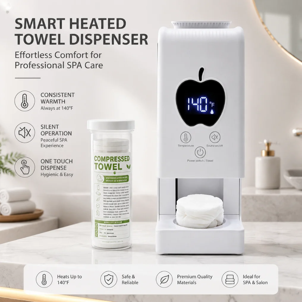 Steam Towel Heater, Three-Temperature Settings 55-65°c, LED Display, Facial Heat Therapy Machine, Includes 20 Disposable Towels