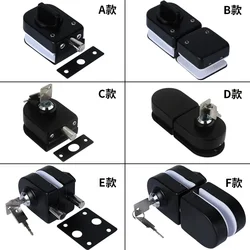 New design Black Glass Door Latches Lock bolt Stainless steel Without drilling for Double single glass door Frameless glass door