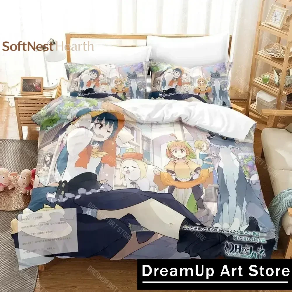 2026 SUNSHINE IN THE MIRROR Bedding Set Anime Three-piece Set Adult Kid Bedroom Duvet Cover Sets 3D Print Kawaii Girls Comforter
