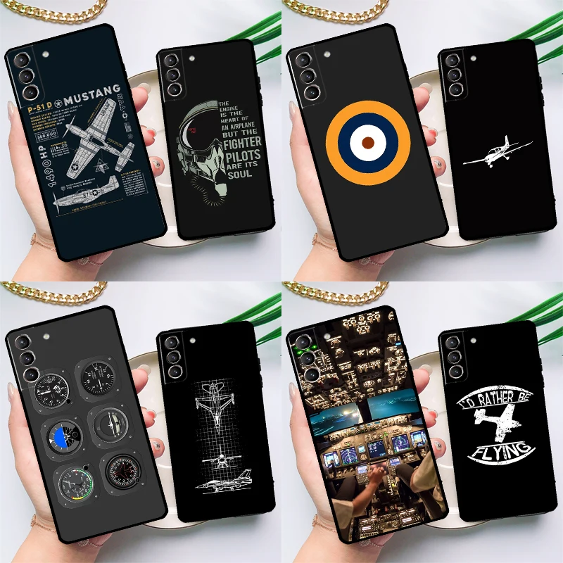 Aircraft Airplane Fly Travel Case For Samsung Galaxy S23 S22 Ultra S21 Plus S8 S9 S10 Note 10 20 Ultra S20 FE S21 FE Cover