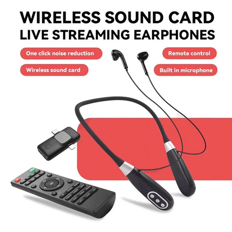 -A61K سماعة أذن معلقة بطاقة الصوت اللاسلكية سماعة الرقبة متعددة الوظائف إلغاء الضوضاء البث المباشر لعبة سماعة الرأس #3