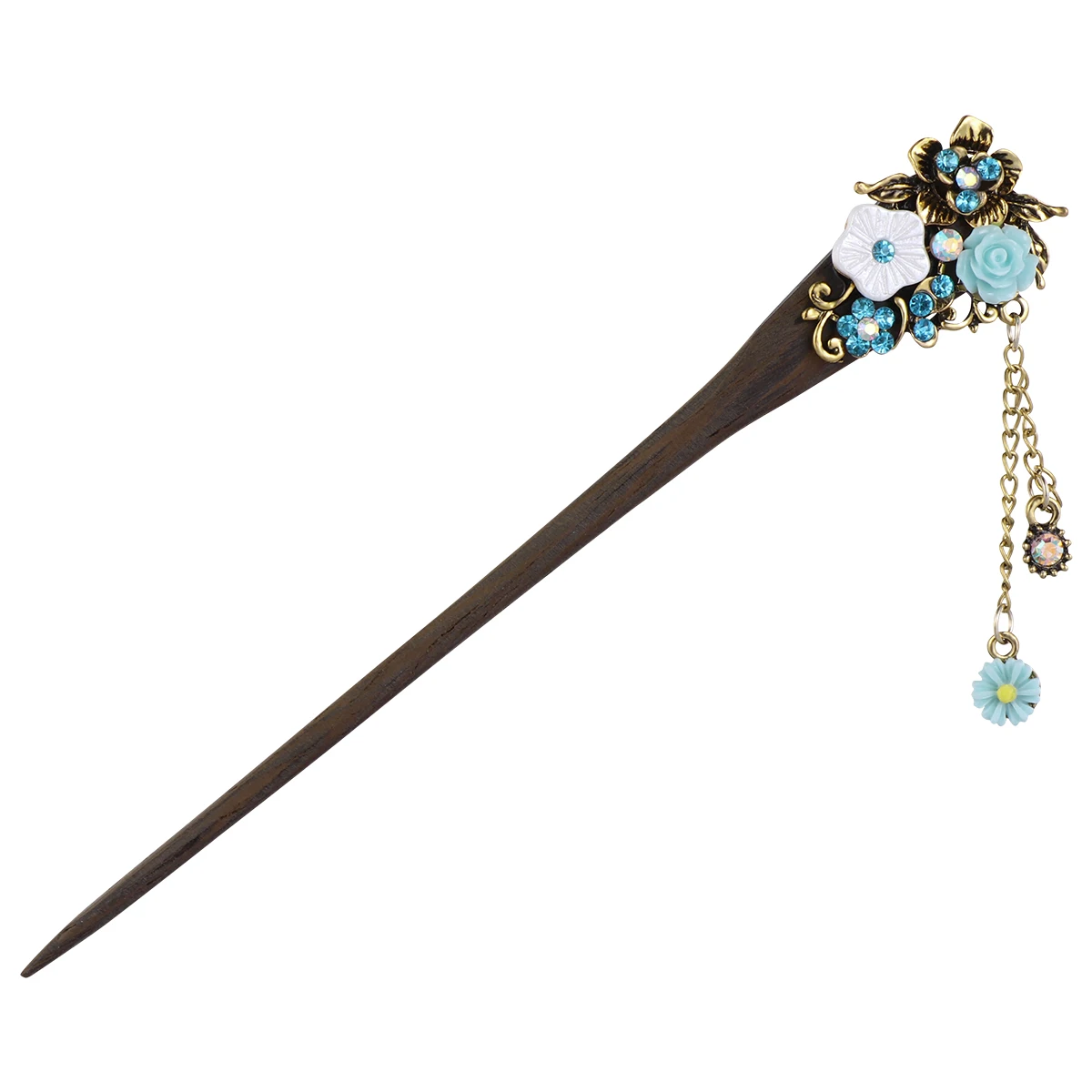 

1pc Classical Hair Accessories Wooden Flower Sticks Styling Decorative Elegant Color Lightweight