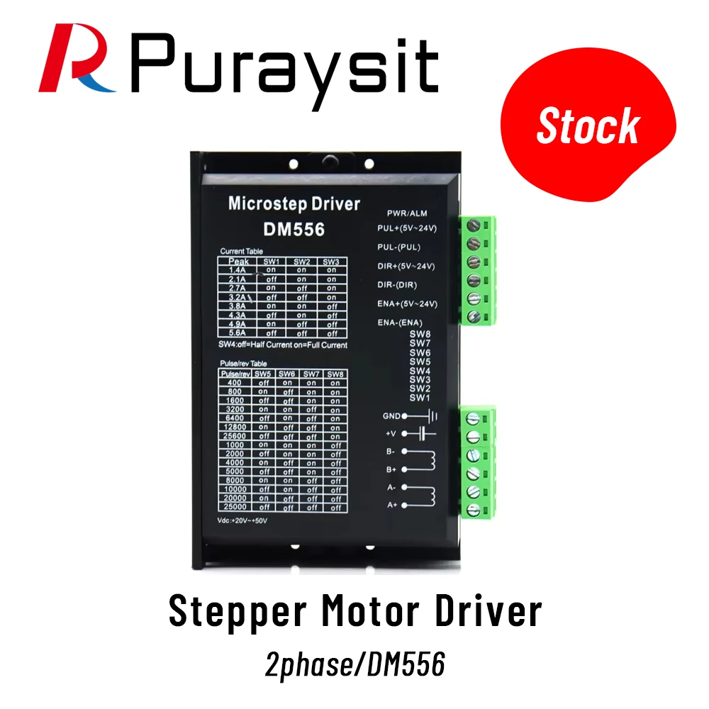 Puraysit DM556 Digital Stepper motor driver 2 phase 5.6A for 57 86 stepper motor NEMA23 NEMA34 Stepper Motor Controller