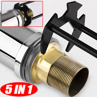 5-in-1 Sink Wrench Carbon Steel Water Faucet Hose Hexagonal Multifunctional Bathroom Kitchen Sink Hand  Repair Set Hardware Tool