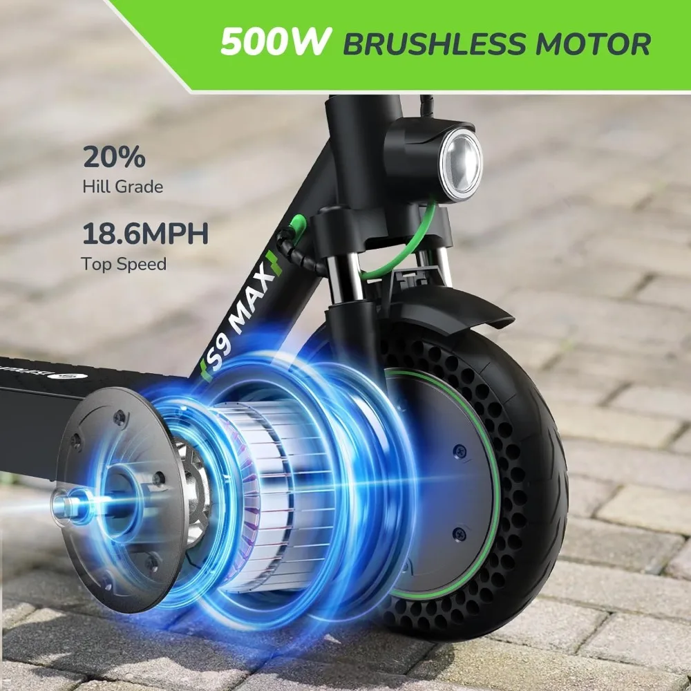 Electric Scooter 19-31 Miles Range,19/21MPH Top Speed, 350/500/750W Motor Cruise Control Electric Scooter Adults