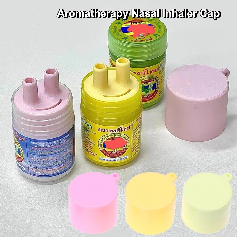 Herbal Inhalant Inhaler Accessory Two Nostrils Sticks Inhaler Tubes Cap Portable Reusable Nasal Inhalers Nasal Suction Cap