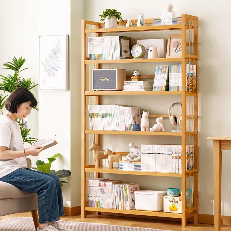 

Простая напольная книжная полка-стеллаж для хранения книг, для дома, детской комнаты, гостиной, настенная полка