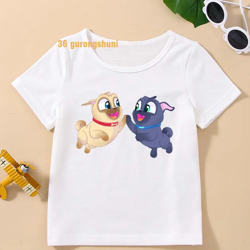 T Shirt Boys T Shirts Puppy Dog Pals Kids Tshirt cute cartoon T-shirts summer Tops For Girls-clothing Children Clothes free ship